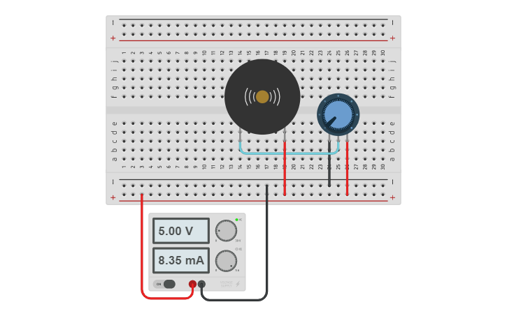 Circuit design buzzer without arduino - Tinkercad