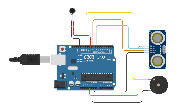 Circuit design smart cane hrj - Tinkercad
