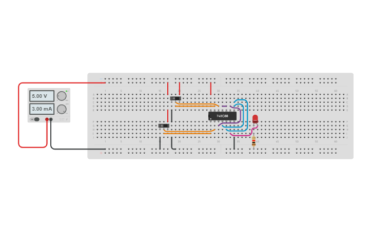 Circuit design NOR USING NAND GATE | Tinkercad