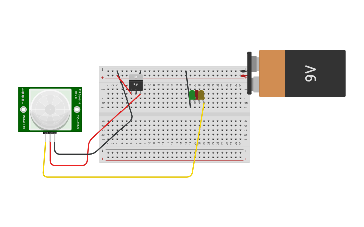 Circuit design pir sensor project | Tinkercad