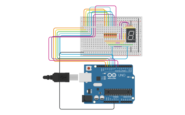 Circuit design Copy of display con ARDUINO - Tinkercad