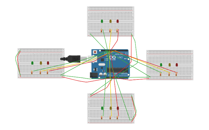 Circuit Design Traffic Lights Tinkercad 3159