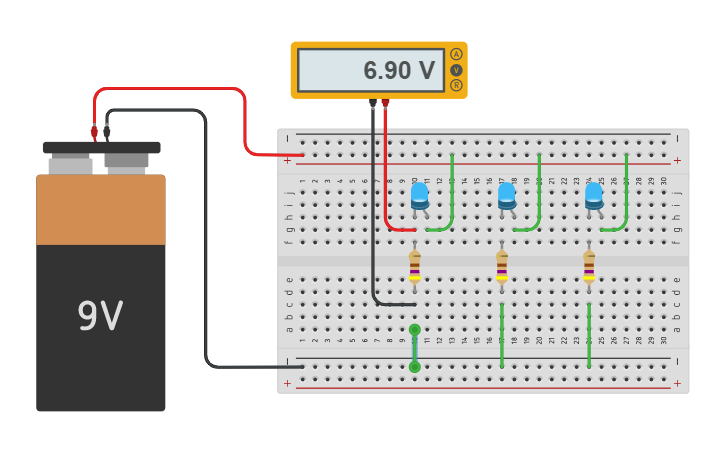 Circuit design CIRCUITO EN PARALELO CON LED | Tinkercad