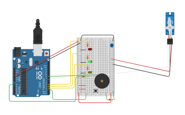 Circuit design Mecanismo de bloqueo secreto - Tinkercad