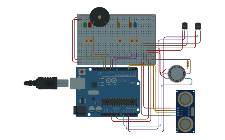 Circuit design Arduino multi sensor | Tinkercad