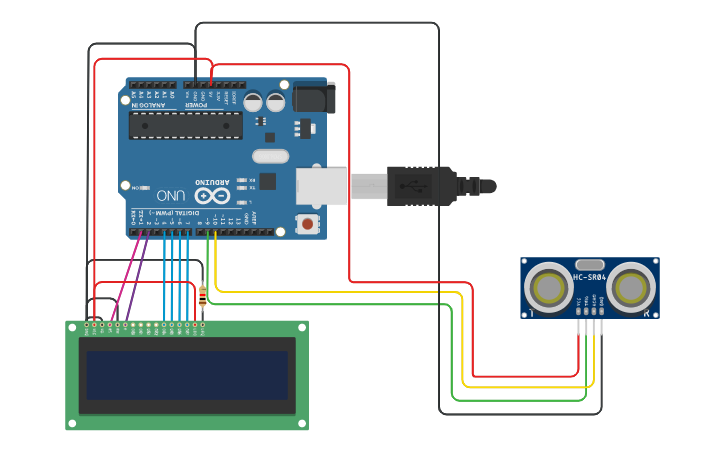 Distance Sensor Cad Model Circuit design Distance Sensor - Tinkercad