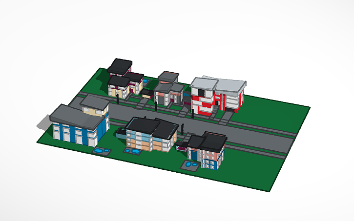 3D design A neighborhood(expanding later) | Tinkercad