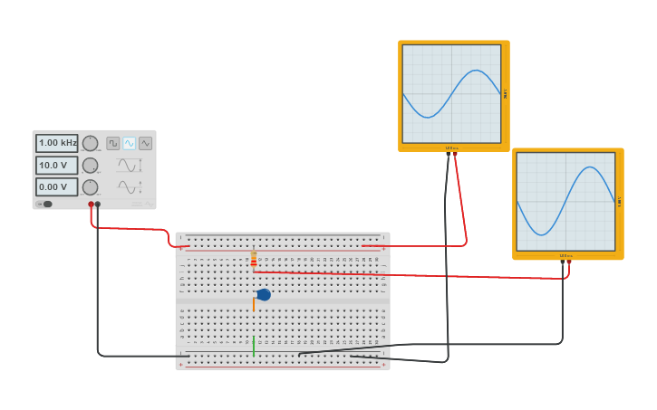 Circuit design Low Pass Filter With Capacitor - Tinkercad