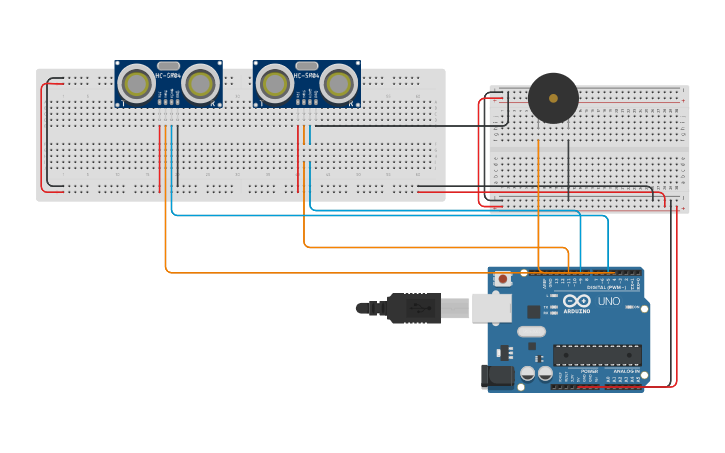 Circuit design Ultrasonic Sensor Diagram IoT Seed-Bot - Tinkercad