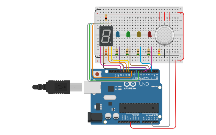 Circuit design SAMUELE DE SANTIS 5Aet sensore di gas - Tinkercad