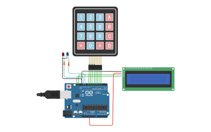 Circuit design LED+-計算機 - Tinkercad