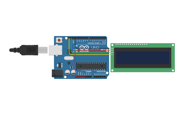 Circuit design LCD i2c - Tinkercad