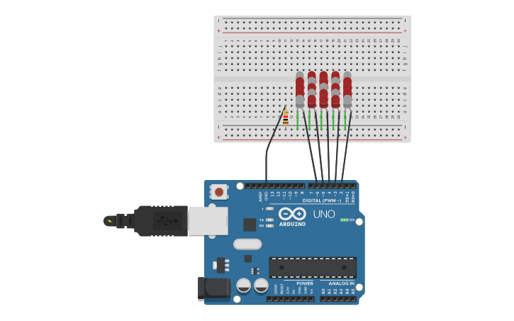 Programming 5x5 Led Matrix Circuit design 5x5 LED Matrix Activity - Tinkercad