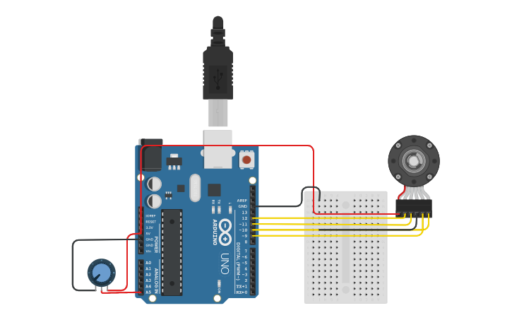 Circuit design Servo Motor | Tinkercad