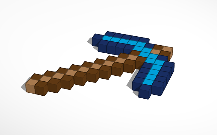 3D design mınecraft diamond pickaxe - Tinkercad