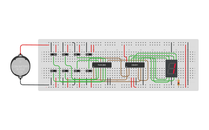 Circuit design 7-SEGMENT - Tinkercad
