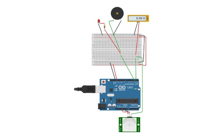 Circuit design Pir sensor with arduino - Tinkercad