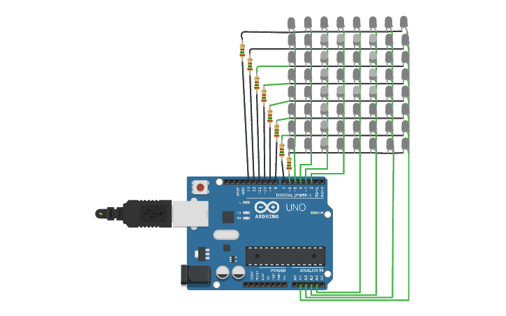 Circuit design ED Matrix - Tinkercad