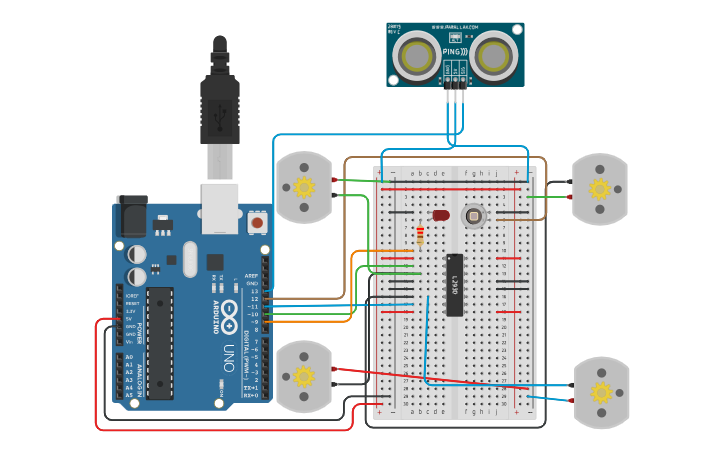 Circuit design Copy of Jobsheet 3 - Tes Sensor Infrared dengan Motor DC ...