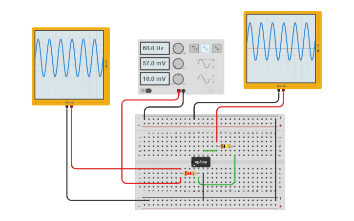 Circuit design Circuito 2 - Amplificadores - Tinkercad