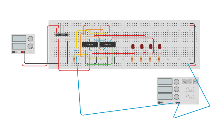 Circuit Design Johnson Counter Tinkercad
