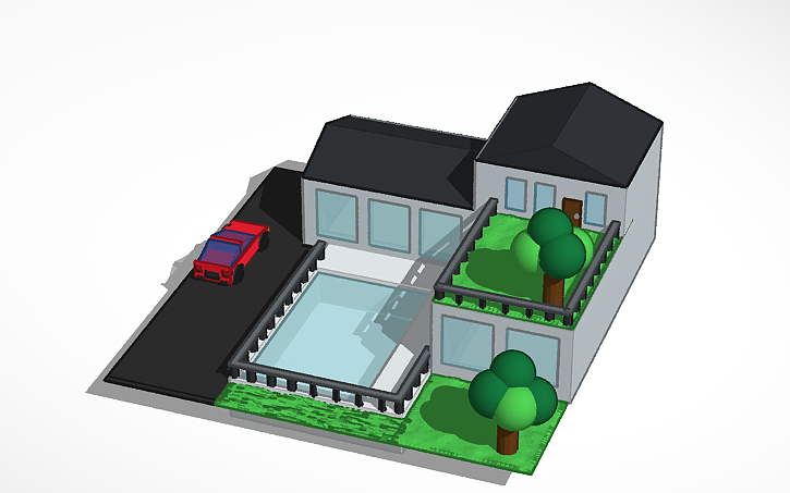 Modern Tinker 3D design Modern House - Tinkercad