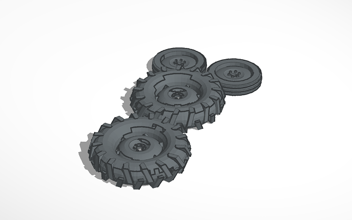 3D design Tractor Tires - Tinkercad