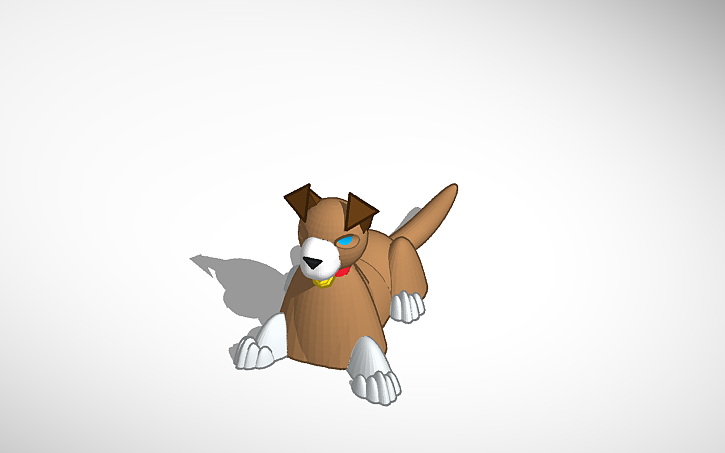 3D design laying down dog - Tinkercad