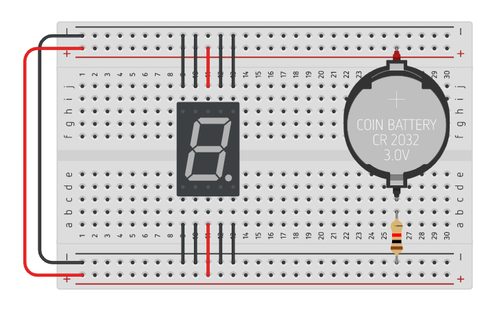 Circuit design 7 Segment Display - Tinkercad