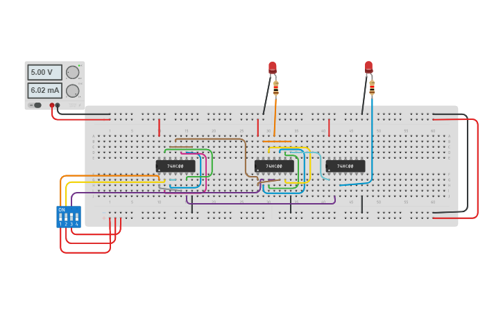 Circuit design full sub using nand gate | Tinkercad