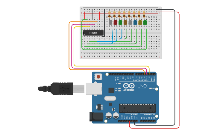 Circuit design Actividad 4. Bloques de registro by Juan Vega - Tinkercad