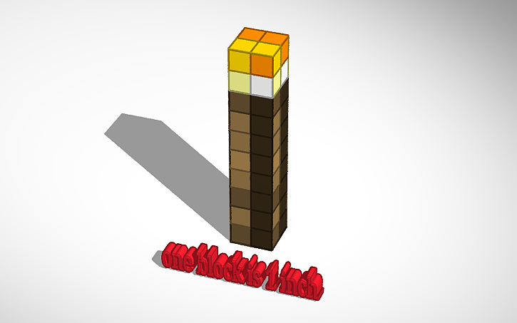 Minecraft Torch Vector 3D design Minecraft torch - Tinkercad