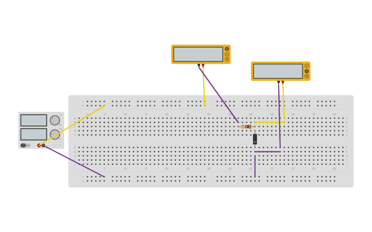 Circuit Design Curva Caratteristica Tinkercad