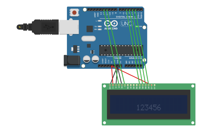 Circuit design LCD - Tinkercad