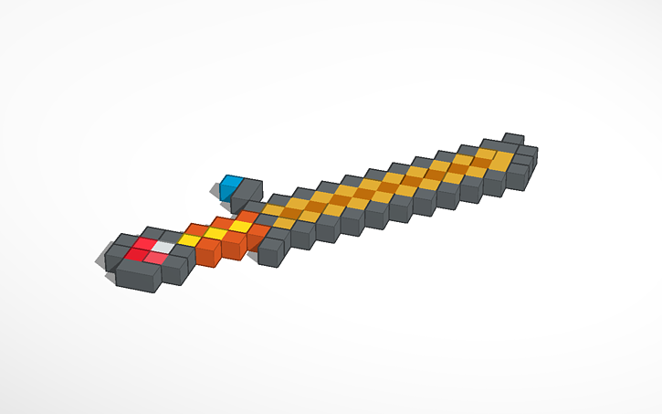 Dagger Minecraft Model 3D design Minecraft Royal Dagger | Tinkercad