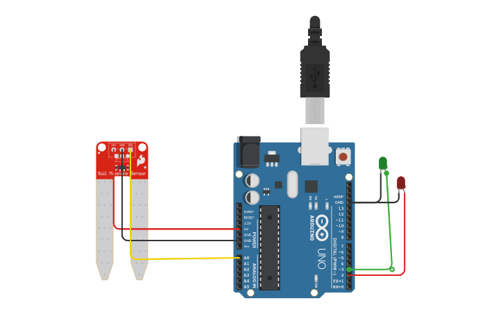 Circuit design 65708440_Soil Humidity | Tinkercad