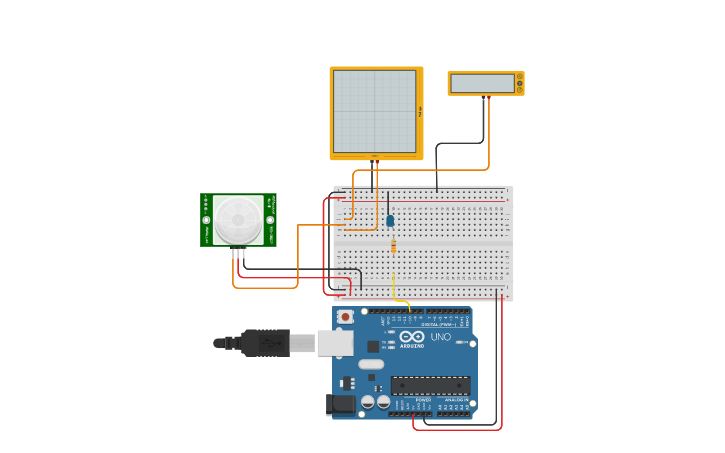 Circuit design PIR SENSOR - Tinkercad