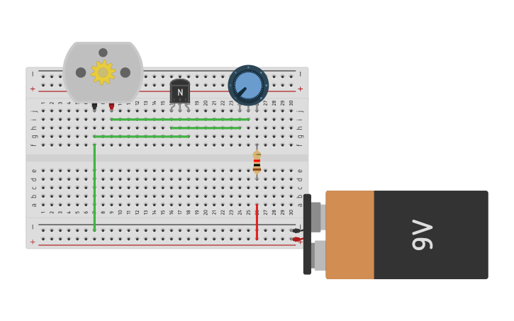 Circuit design DC MOTOR - Tinkercad