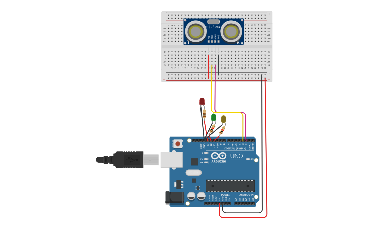 Circuit design Sensor and Actuator | Tinkercad
