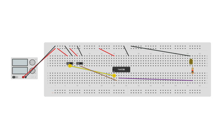 Circuit design AND GATE | Tinkercad