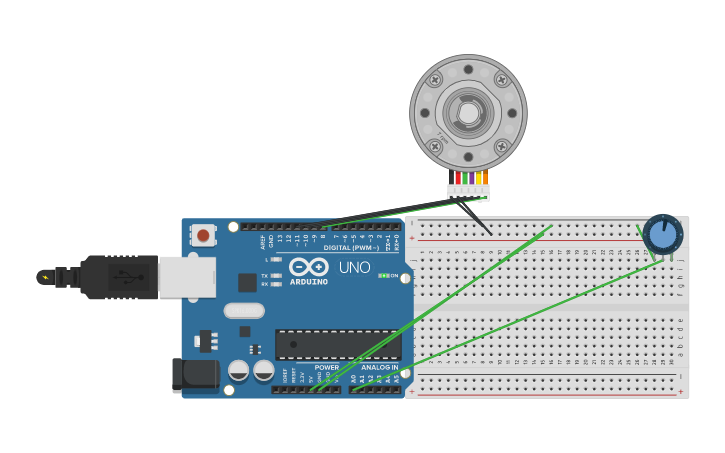 Circuit design stepper motor controller - Tinkercad