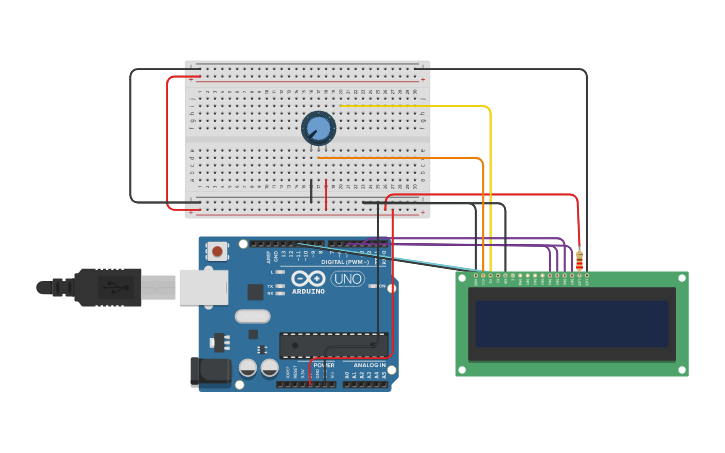 Circuit design LCD - Tinkercad