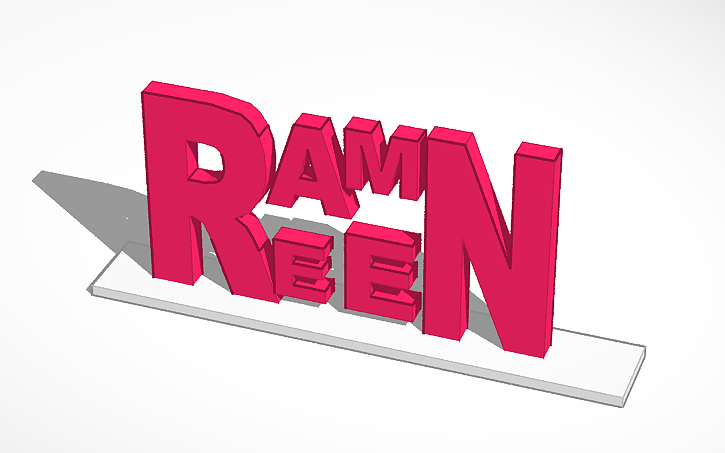 3D Design Name Plate Tinkercad