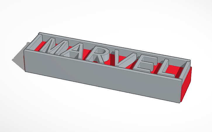 3D design Marvel symbol - Tinkercad