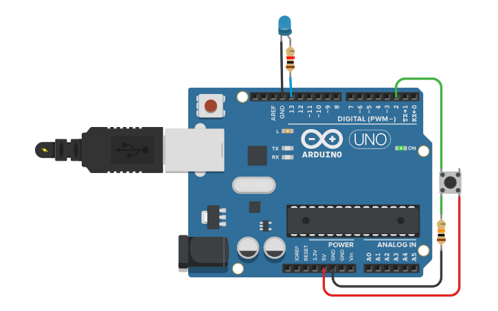 Circuit design Arduino Debounce - Tinkercad