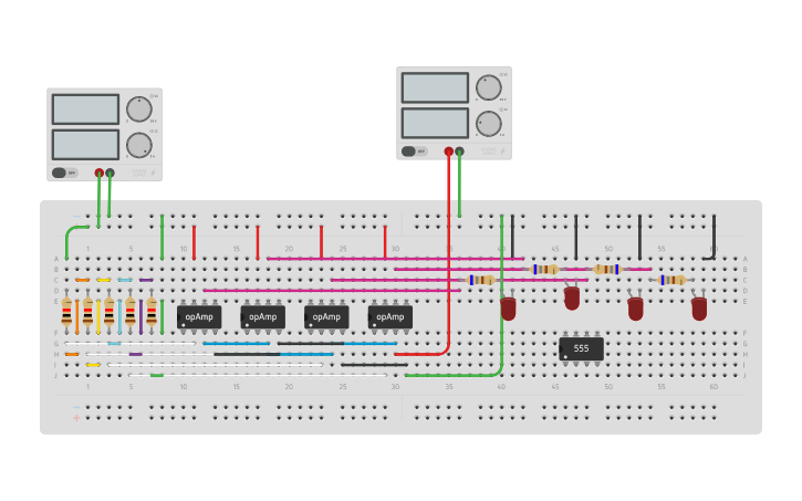 Circuit design Comparador con LM741 - Tinkercad