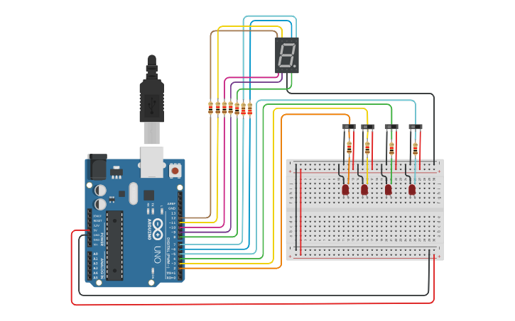 Circuit design Decodificador BCD para display 7 segmentos - ARDUINO ...