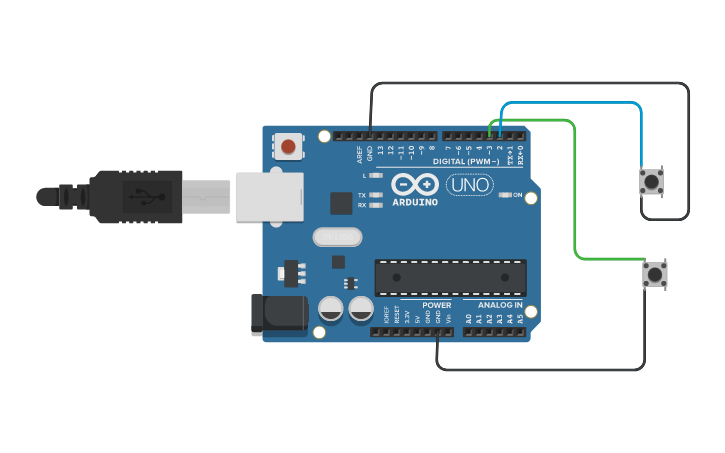 Circuit design INTERRUPCIONES EN ARDUINO - Tinkercad