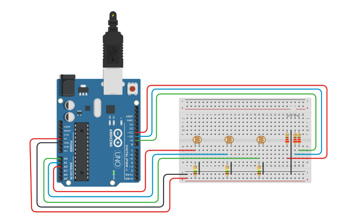 Circuit design Práctica 4: LED RGB cambia de color según iluminación ...
