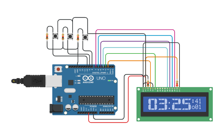 Circuit design clock - Tinkercad